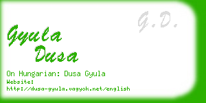 gyula dusa business card